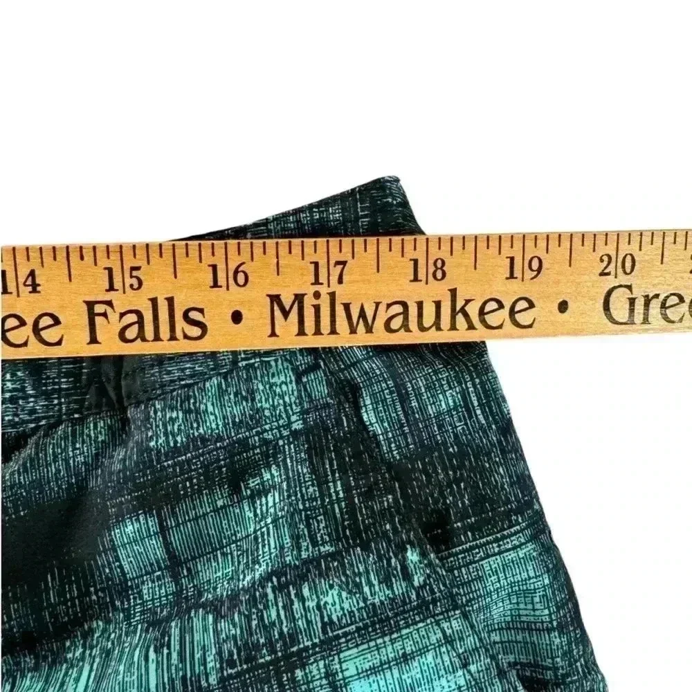MARC ANTHONY MENS SWIM Trunks SHORTS  SIZE 36 Turquoise Blue Black